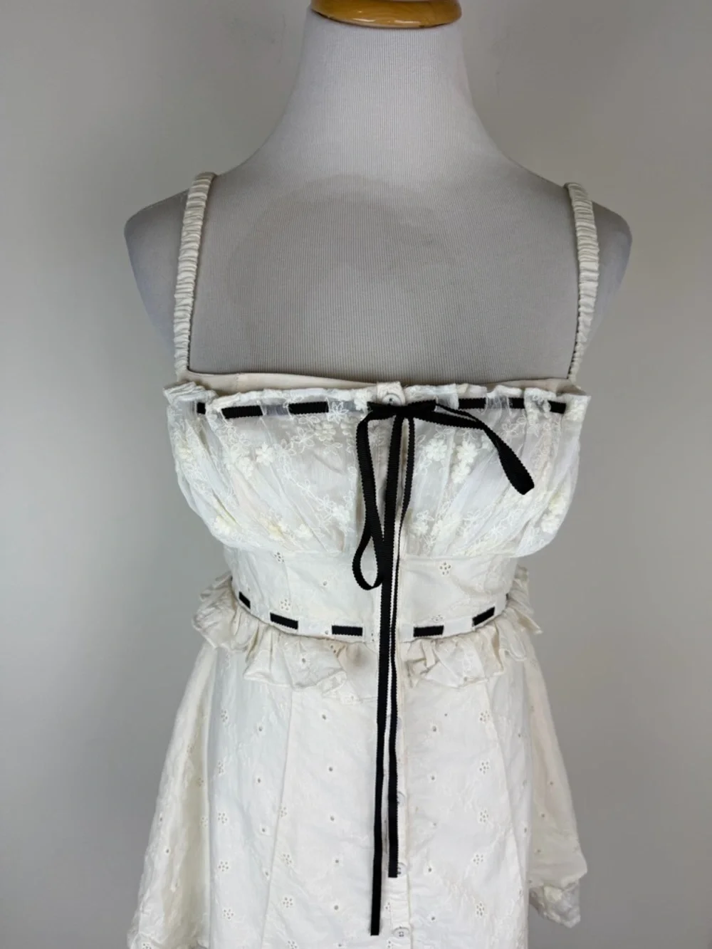 For Love & Lemons Sora Eyelet Mini Dress Size XS - Picture 6 of 11